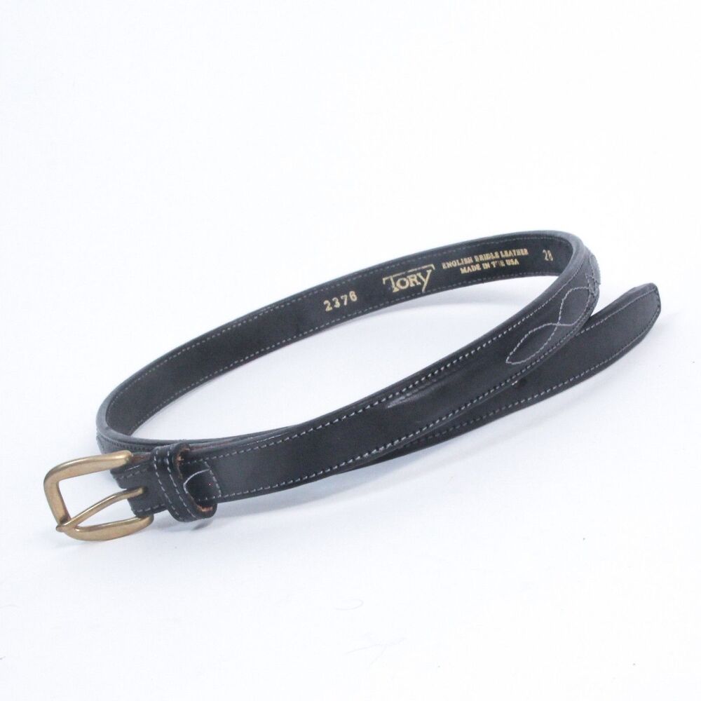 Tory English Bridle Leather Raised Fancy Stitch Black Belt Riding Show Belt 36